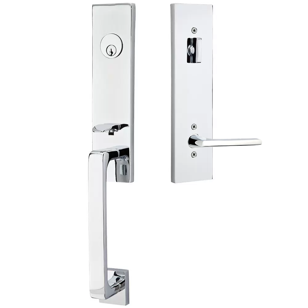 Emtek Davos Tubular Entryset Monolithic with Helios Lever