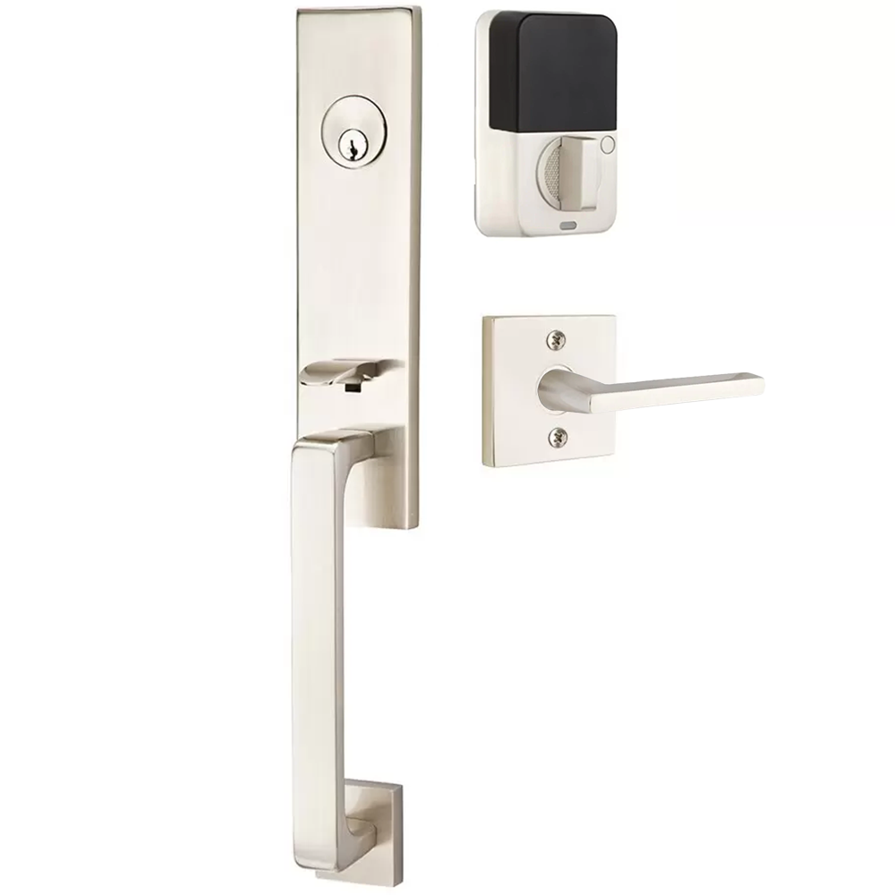 Emtek Davos Tubular Entryset Monolithic with Helios Lever