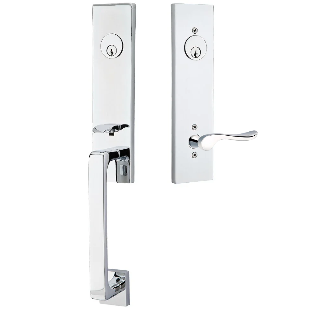 Emtek Davos Tubular Entryset Monolithic with Luzern Lever