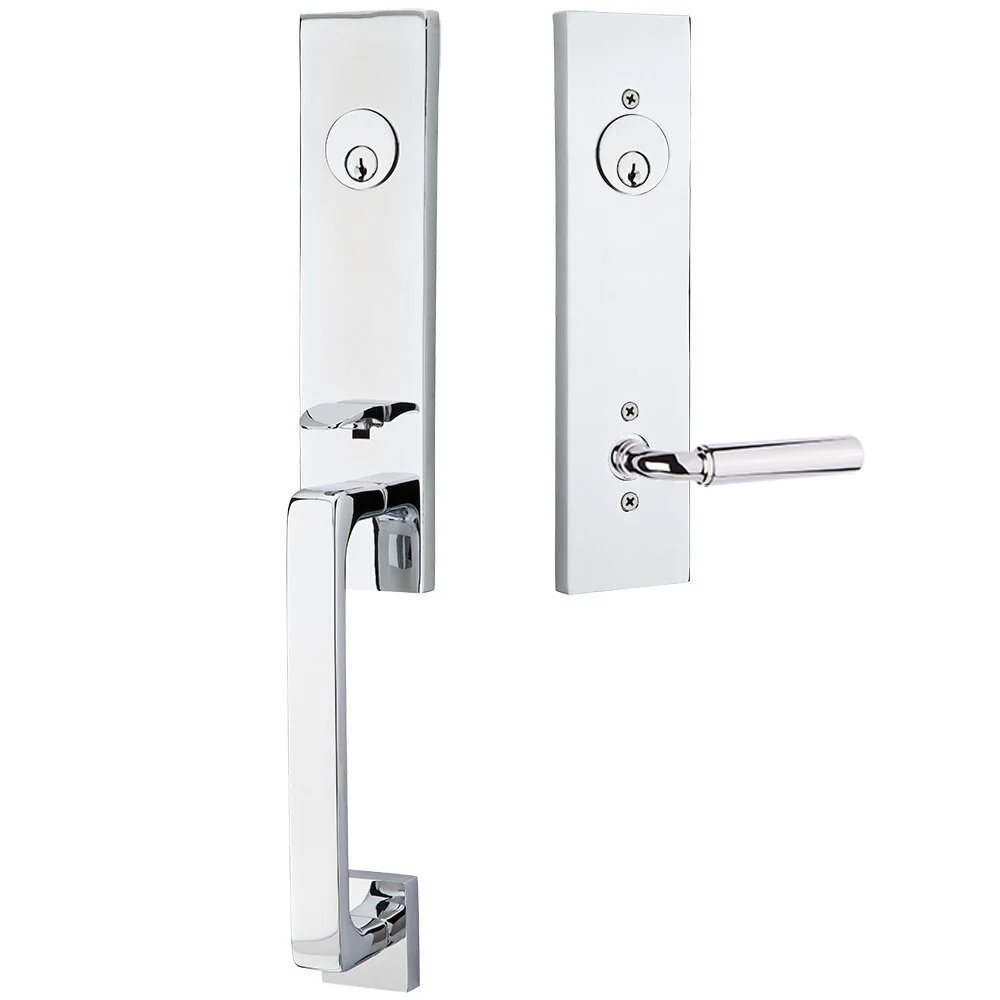 Emtek Davos Tubular Entryset Monolithic with Manning Lever