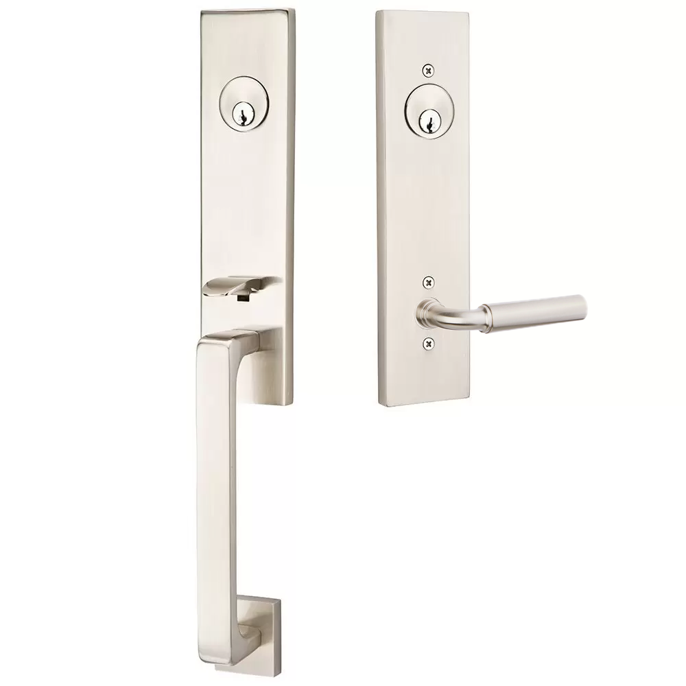 Emtek Davos Tubular Entryset Monolithic with Manning Lever