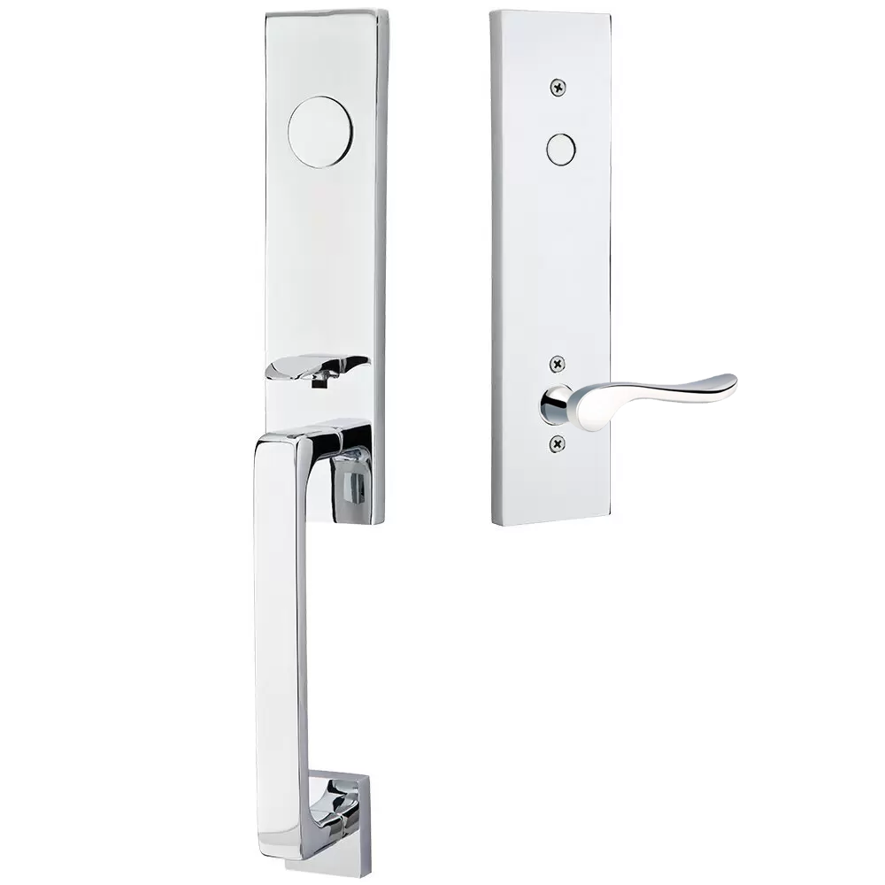 Emtek Davos Tubular Entryset Monolithic with Luzern Lever