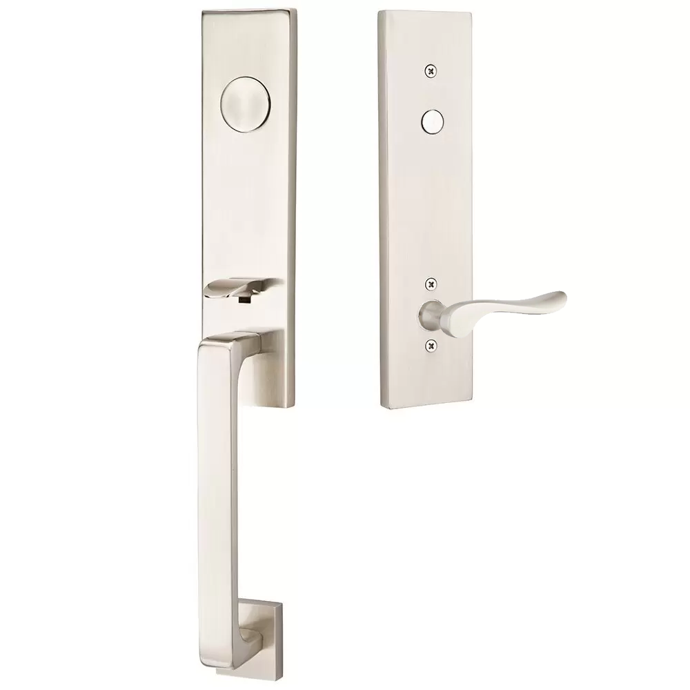 Emtek Davos Tubular Entryset Monolithic with Luzern Lever