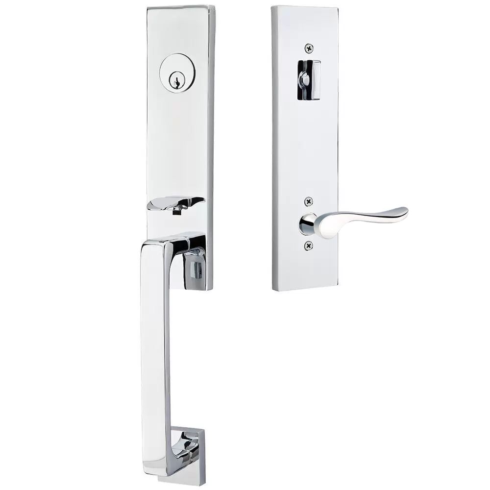 Emtek Davos Tubular Entryset Monolithic with Luzern Lever