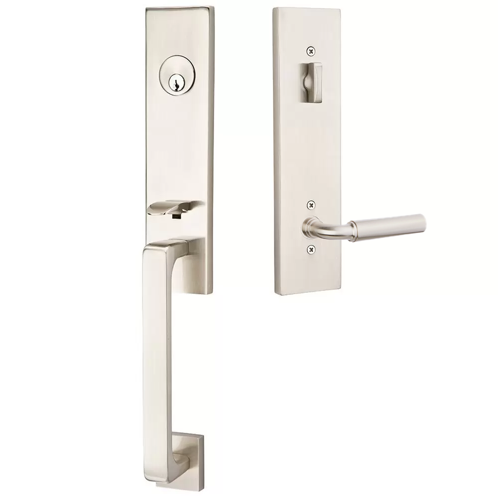 Emtek Davos Tubular Entryset Monolithic with Manning Lever