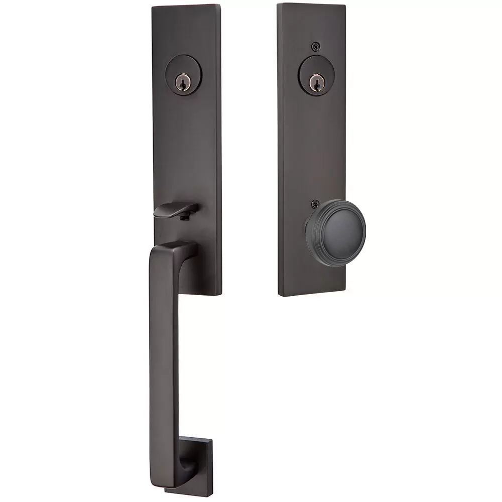 Emtek Davos Tubular Entryset Monolithic with Norwich Knob