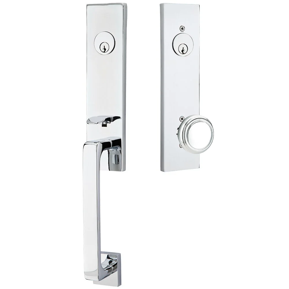 Emtek Davos Tubular Entryset Monolithic with Norwich Knob