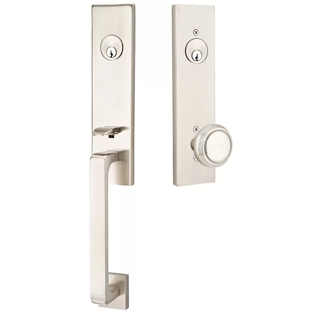 Emtek Davos Tubular Entryset Monolithic with Norwich Knob