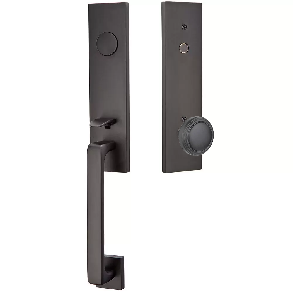 Emtek Davos Tubular Entryset Monolithic with Norwich Knob