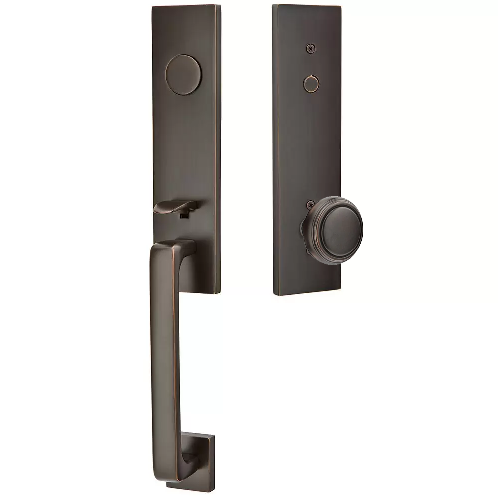 Emtek Davos Tubular Entryset Monolithic with Norwich Knob