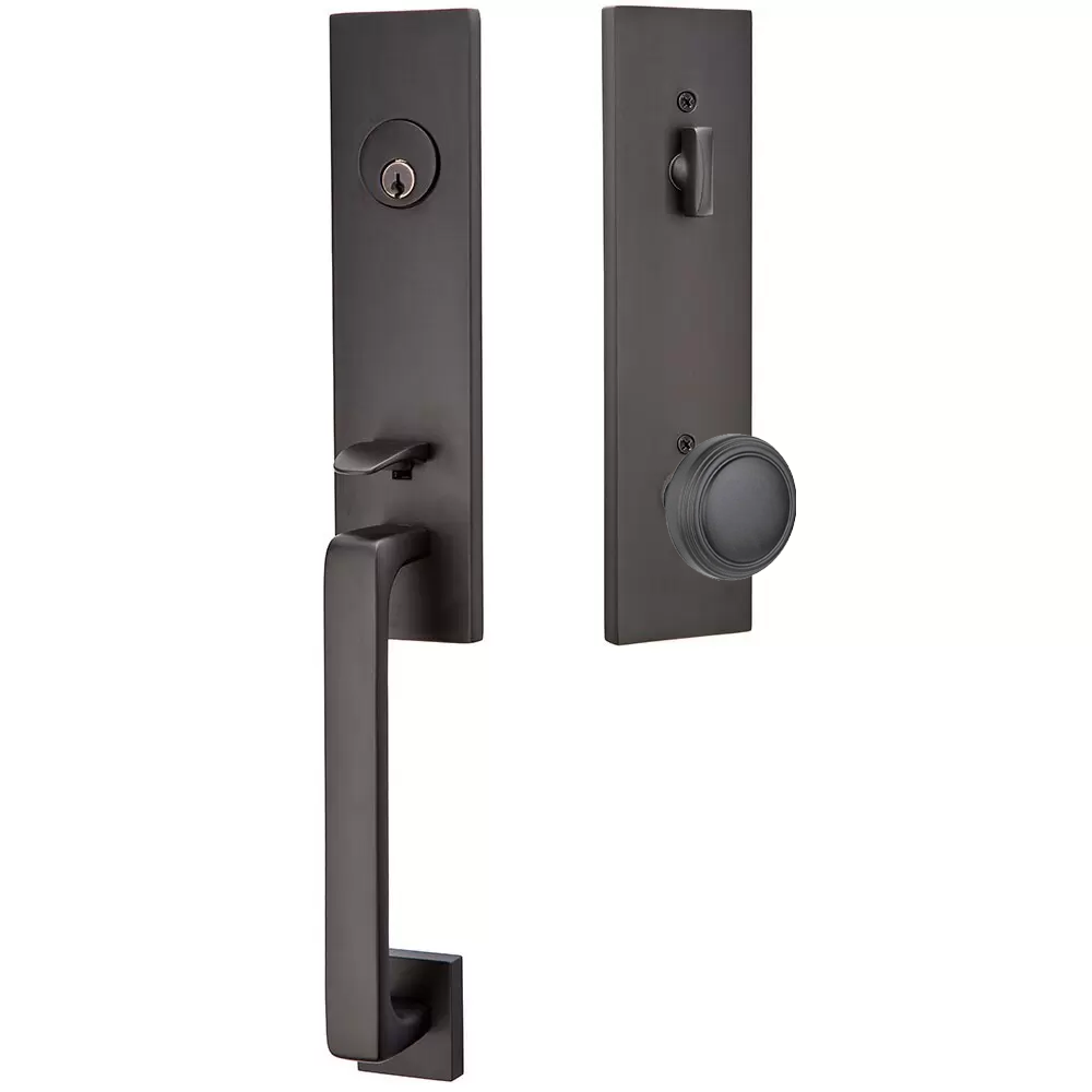 Emtek Davos Tubular Entryset Monolithic with Norwich Knob