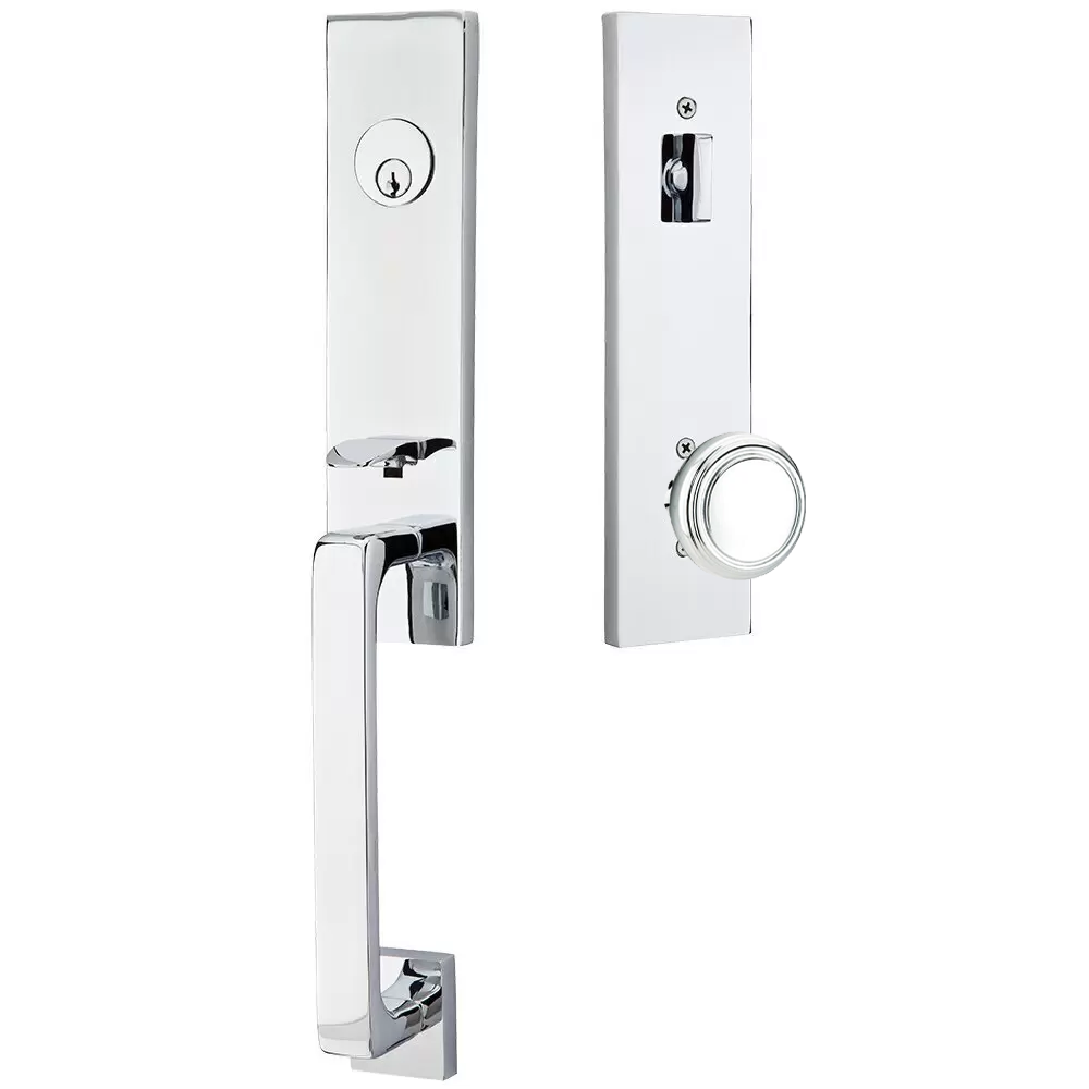 Emtek Davos Tubular Entryset Monolithic with Norwich Knob