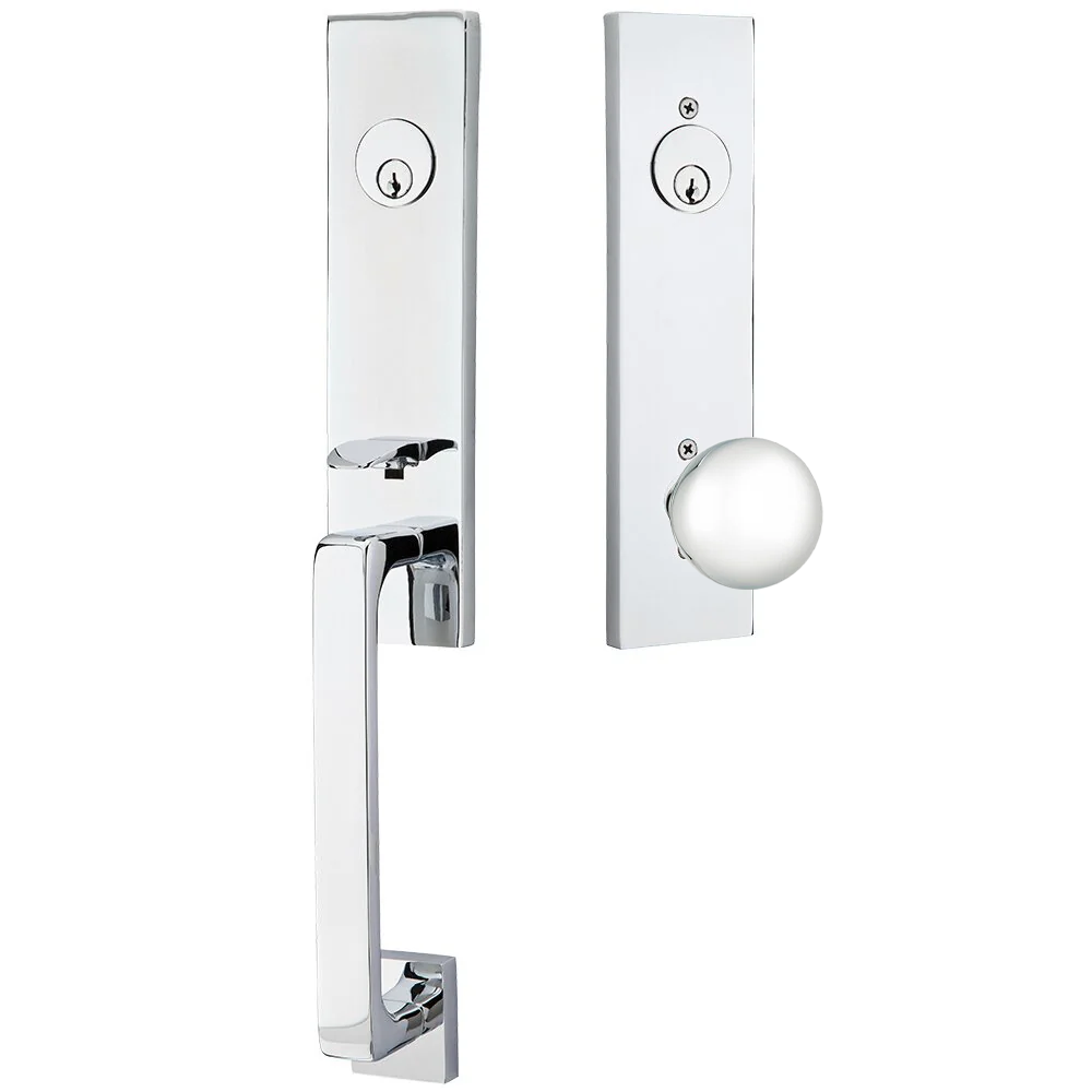Emtek Davos Tubular Entryset Monolithic with Orb Knob