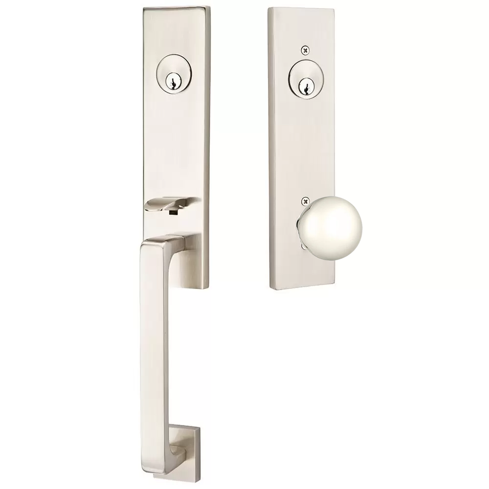 Emtek Davos Tubular Entryset Monolithic with Orb Knob
