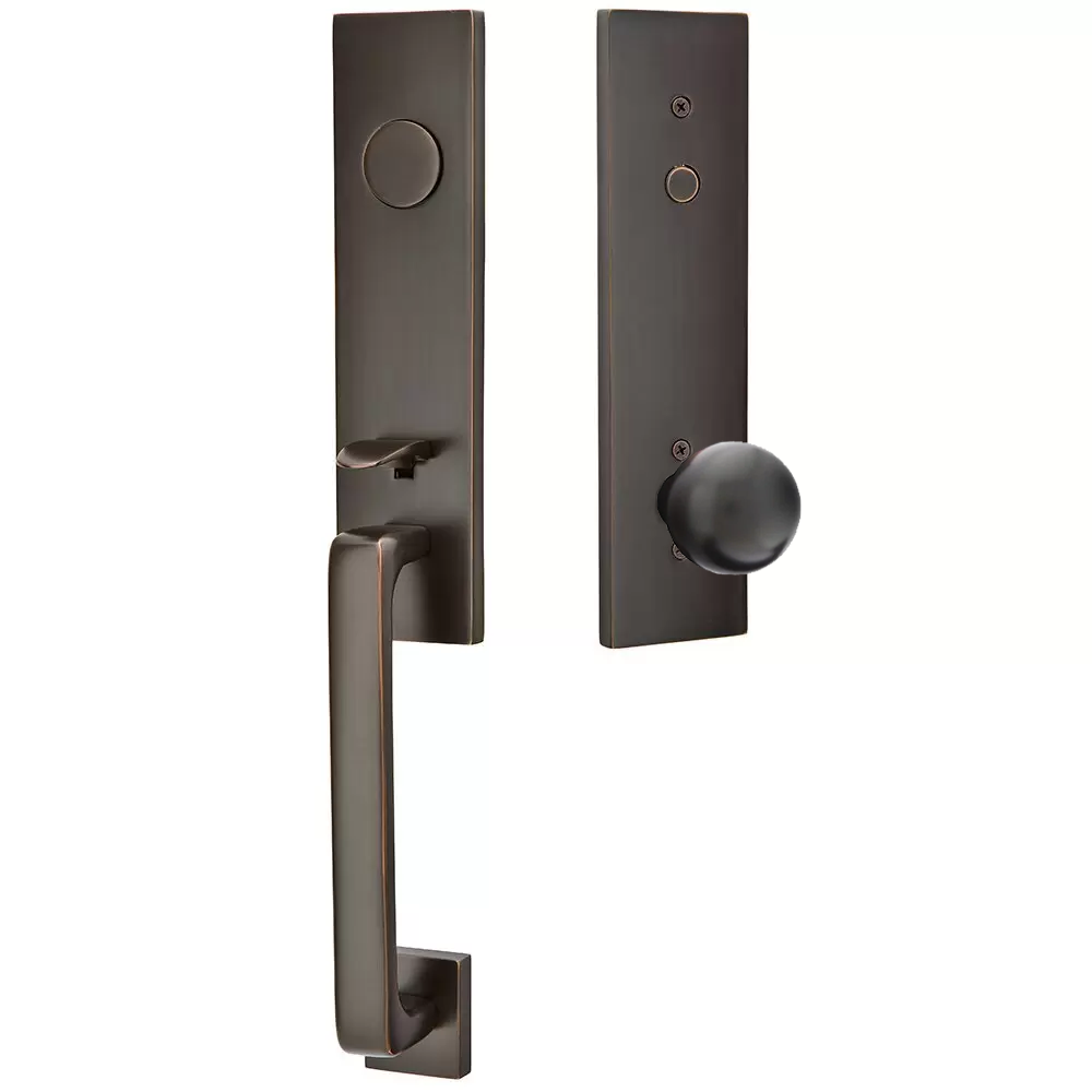 Emtek Davos Tubular Entryset Monolithic with Orb Knob