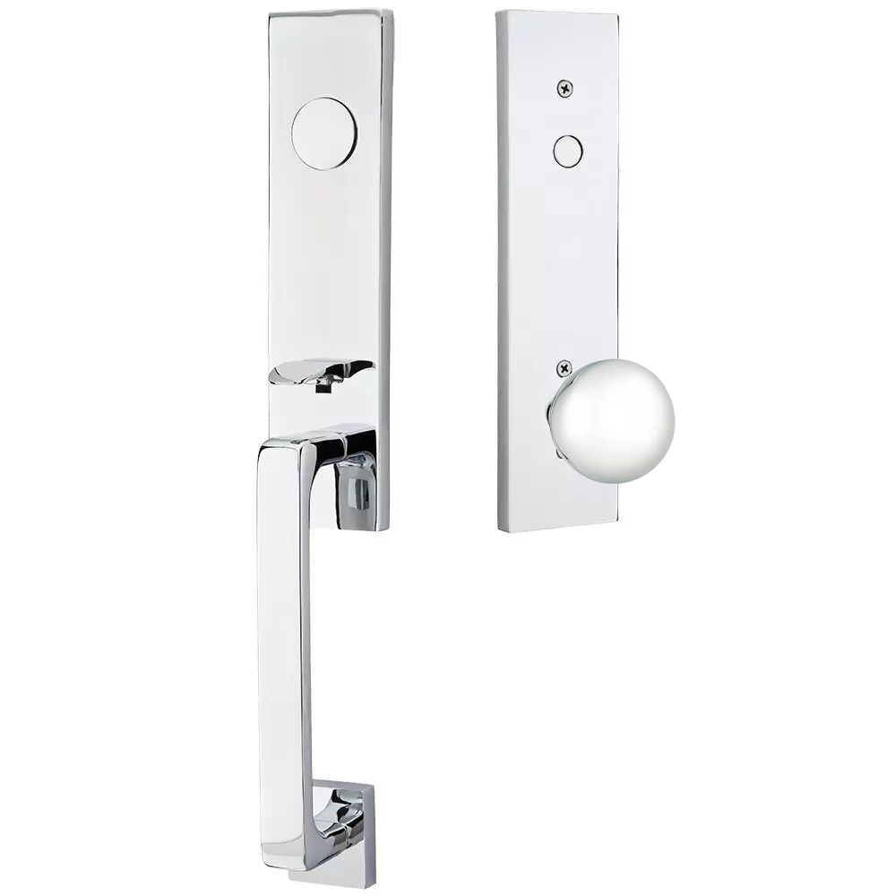 Emtek Davos Tubular Entryset Monolithic with Orb Knob