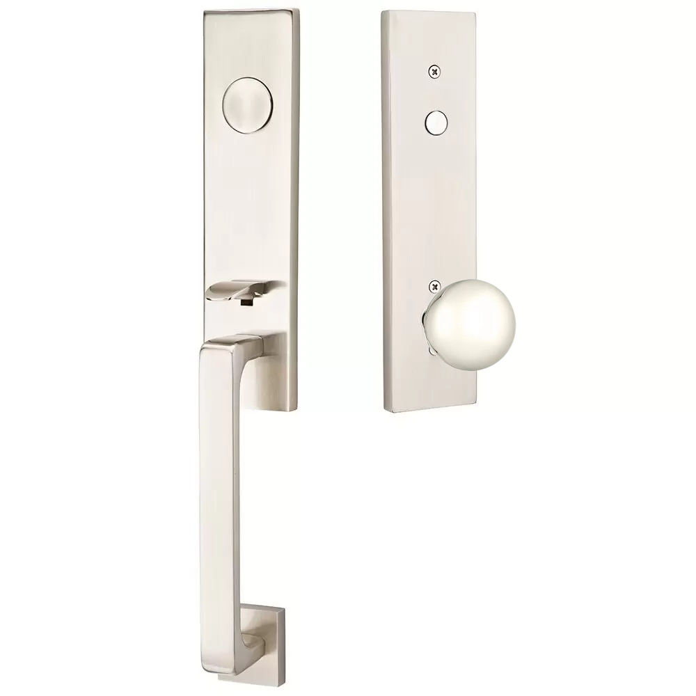 Emtek Davos Tubular Entryset Monolithic with Orb Knob