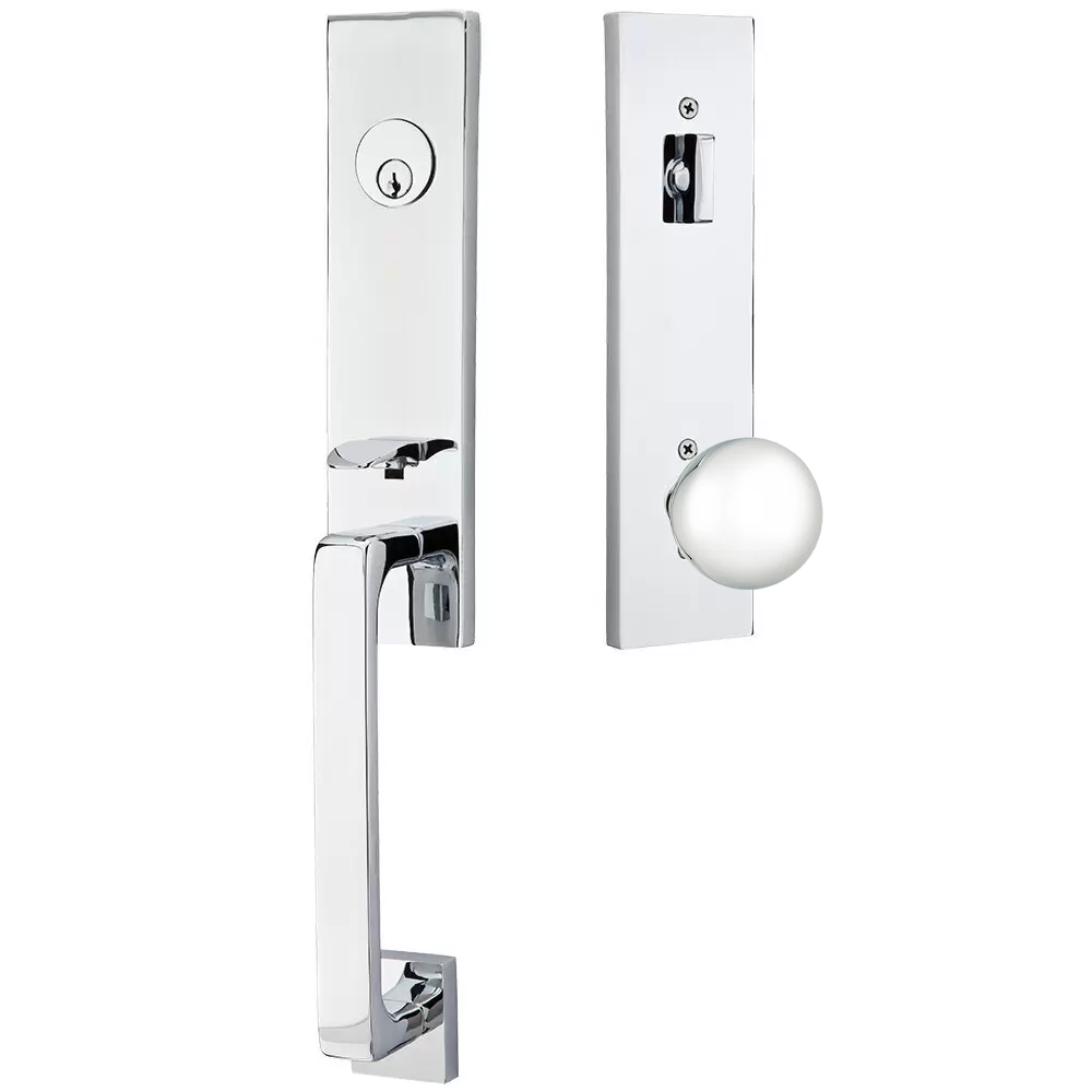 Emtek Davos Tubular Entryset Monolithic with Orb Knob