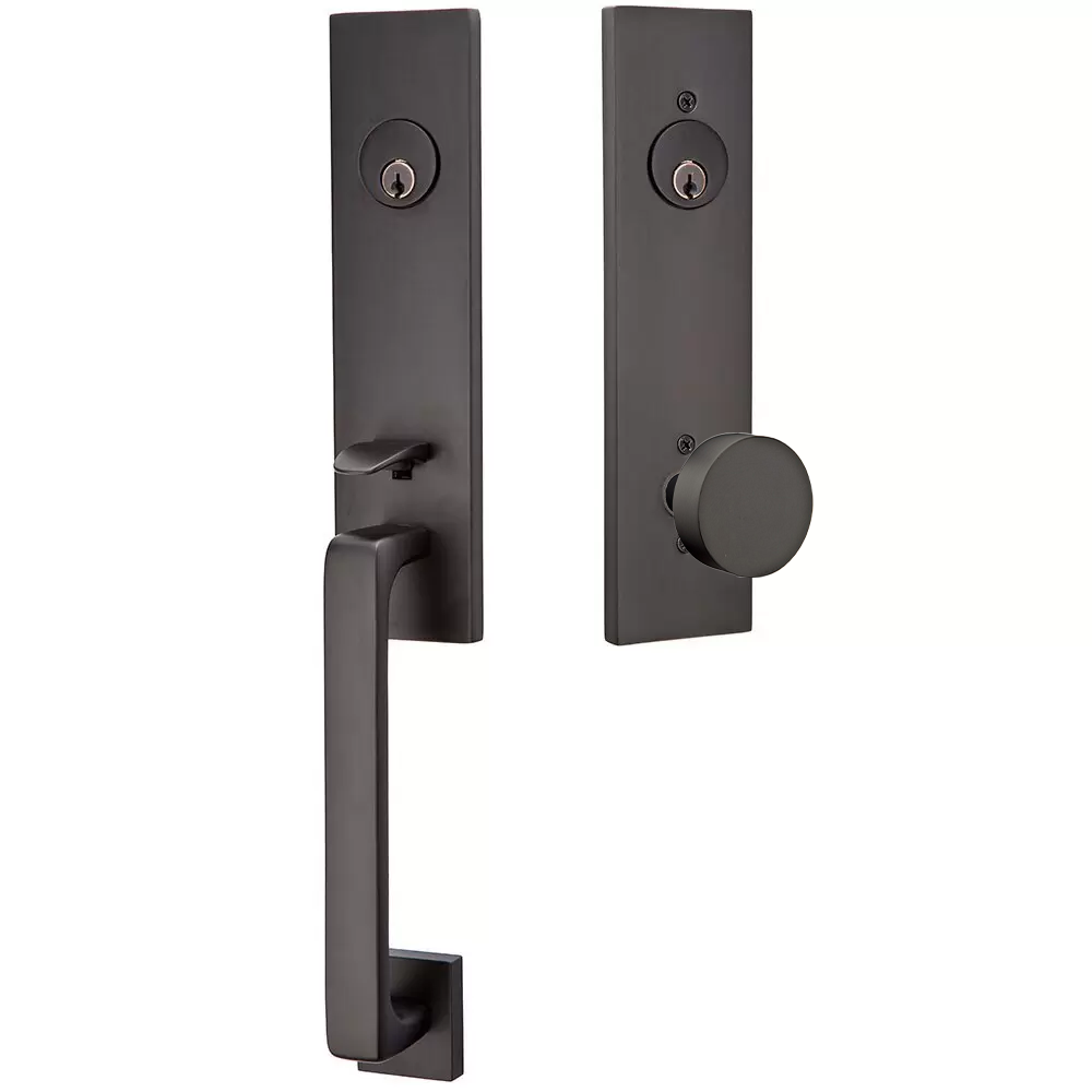 Emtek Davos Tubular Entryset Monolithic with Round Knob