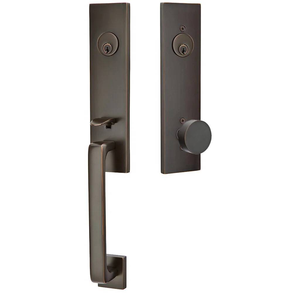 Emtek Davos Tubular Entryset Monolithic with Round Knob