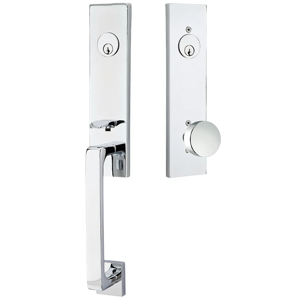 Emtek Davos Tubular Entryset Monolithic with Round Knob