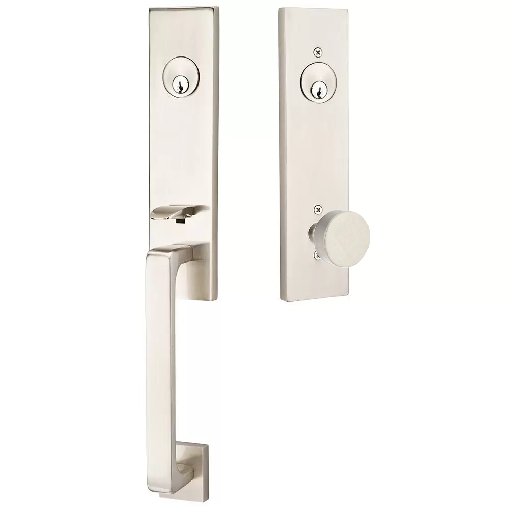 Emtek Davos Tubular Entryset Monolithic with Round Knob