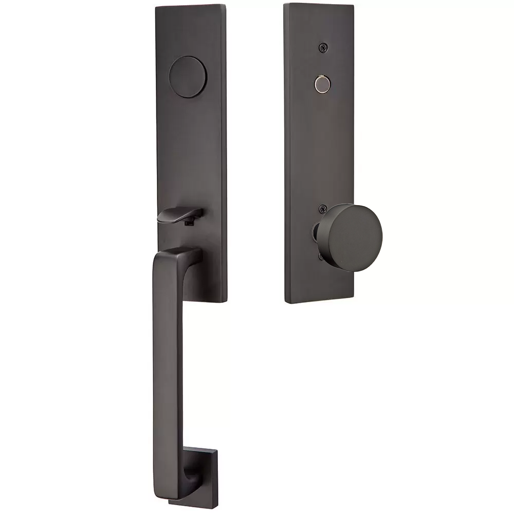 Emtek Davos Tubular Entryset Monolithic with Round Knob