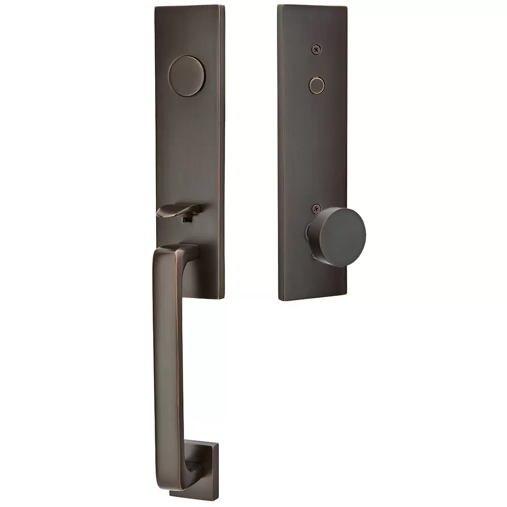 Emtek Davos Tubular Entryset Monolithic with Round Knob