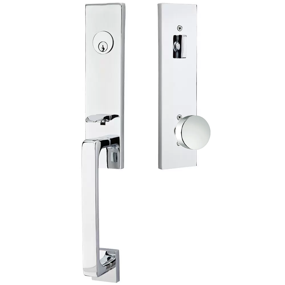 Emtek Davos Tubular Entryset Monolithic with Round Knob