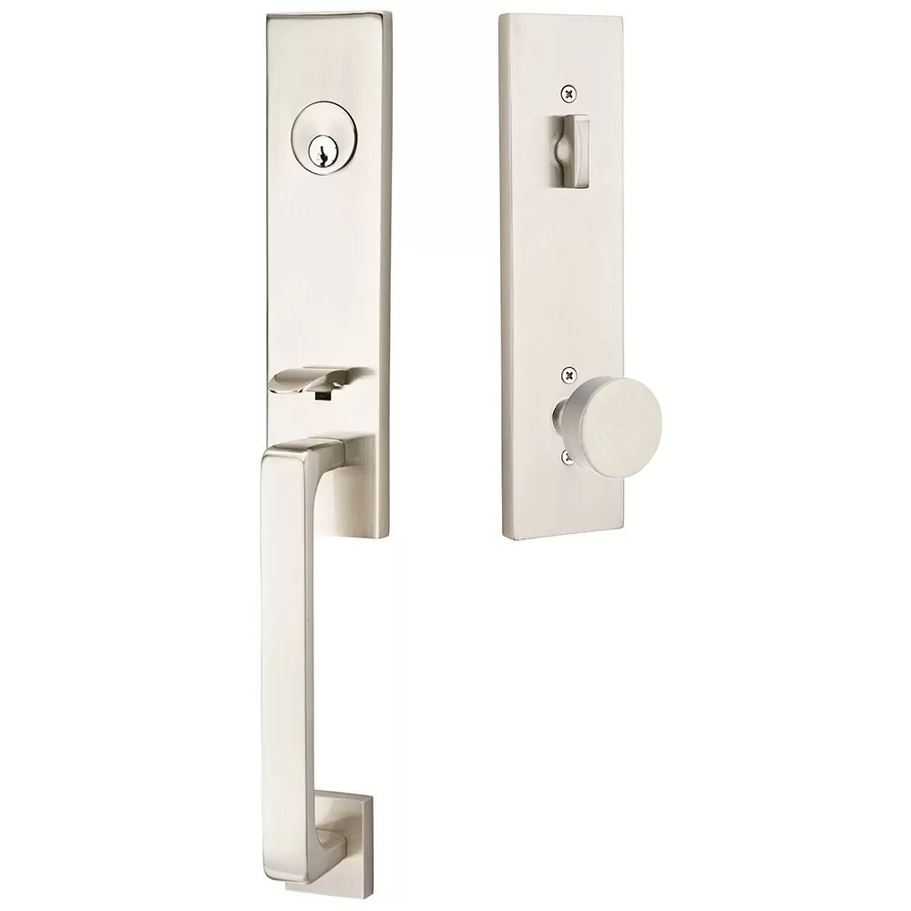Emtek Davos Tubular Entryset Monolithic with Round Knob