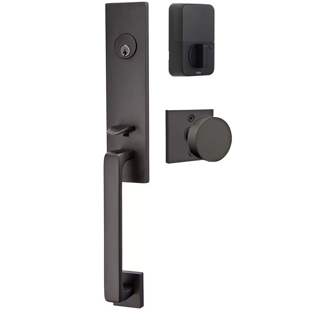 Emtek Davos Tubular Entryset Monolithic with Round Knob