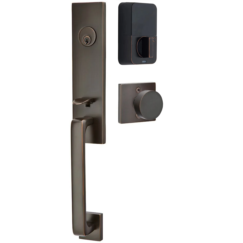 Emtek Davos Tubular Entryset Monolithic with Round Knob