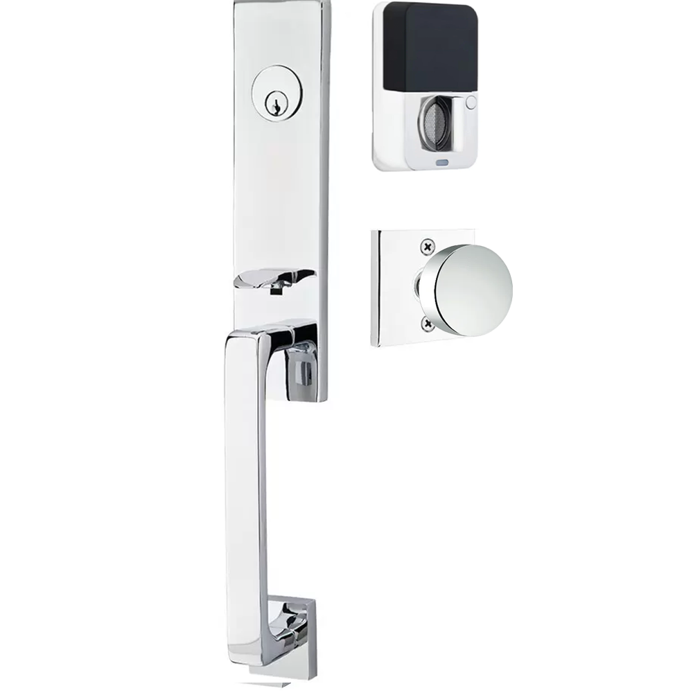 Emtek Davos Tubular Entryset Monolithic with Round Knob