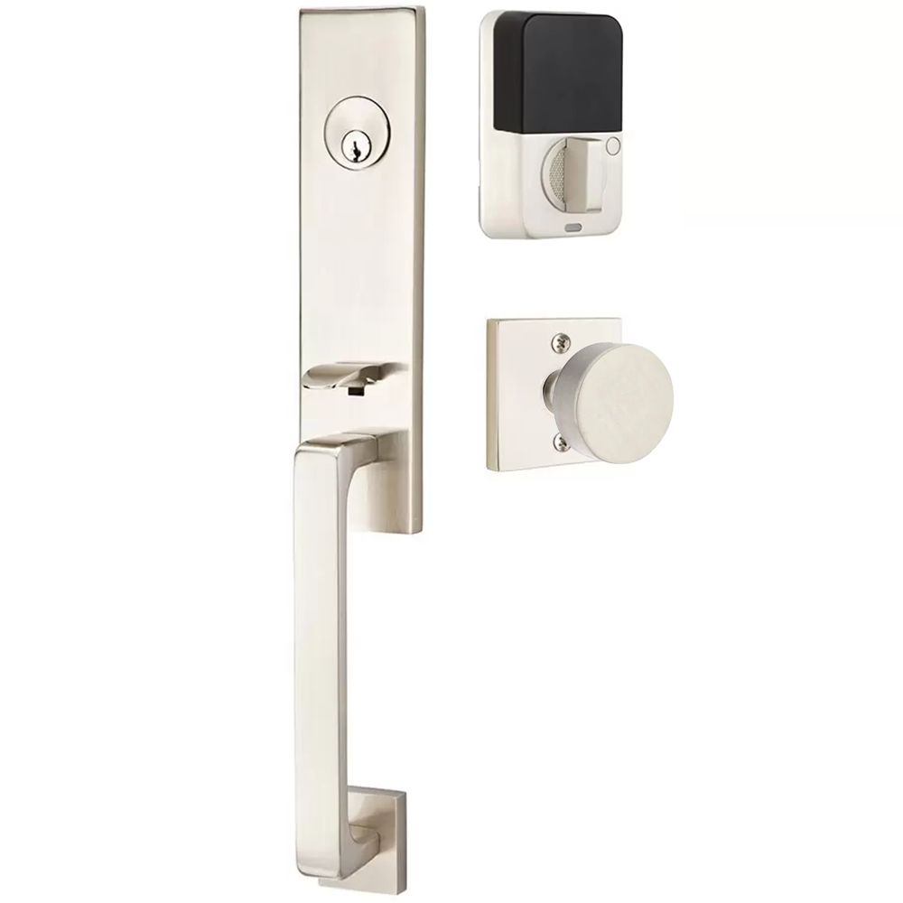 Emtek Davos Tubular Entryset Monolithic with Round Knob