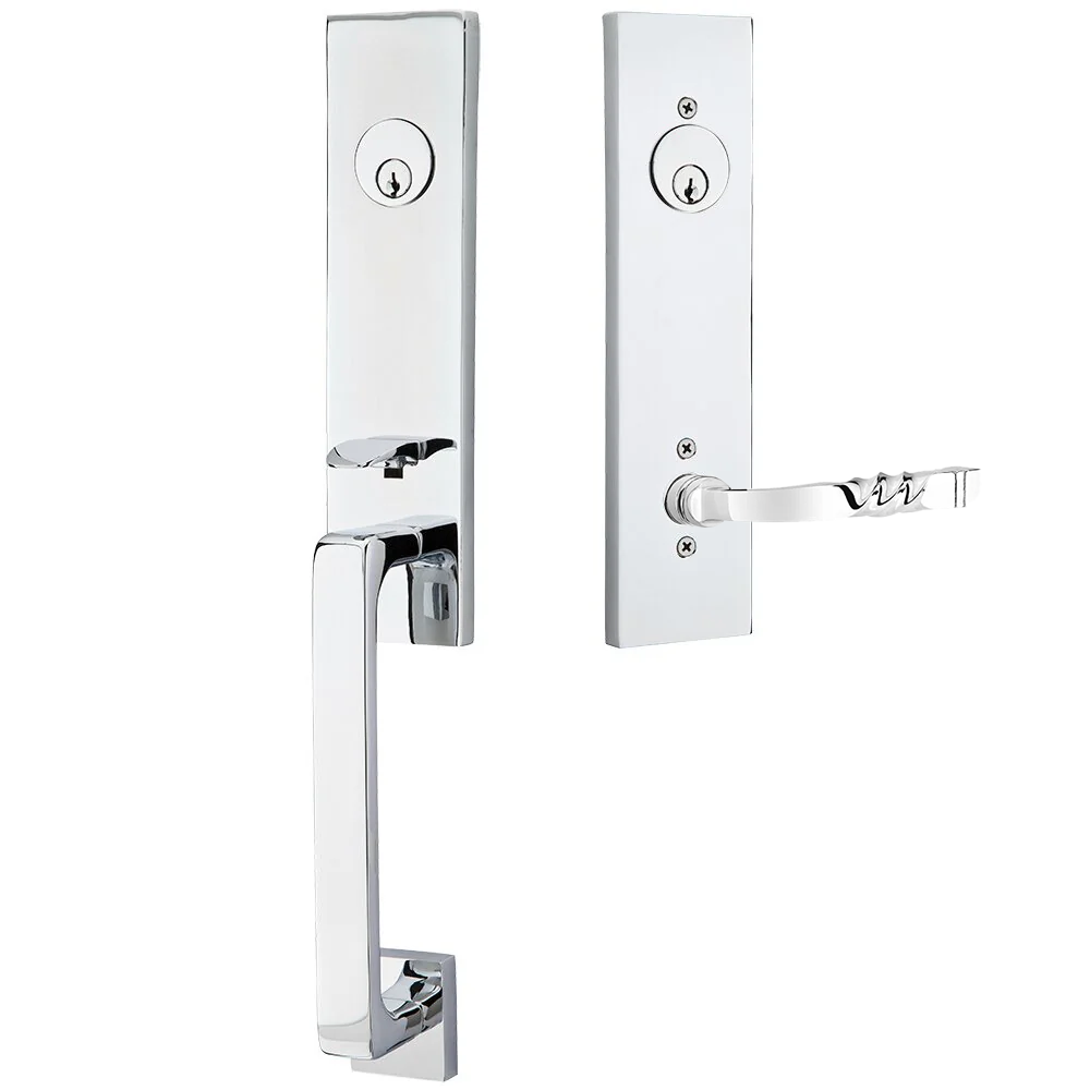 Emtek Davos Tubular Entryset Monolithic with Santa Fe Lever