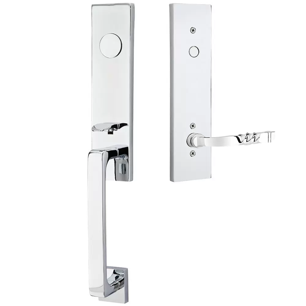 Emtek Davos Tubular Entryset Monolithic with Santa Fe Lever