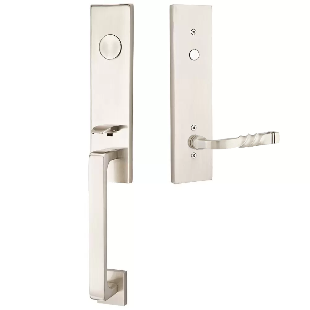 Emtek Davos Tubular Entryset Monolithic with Santa Fe Lever