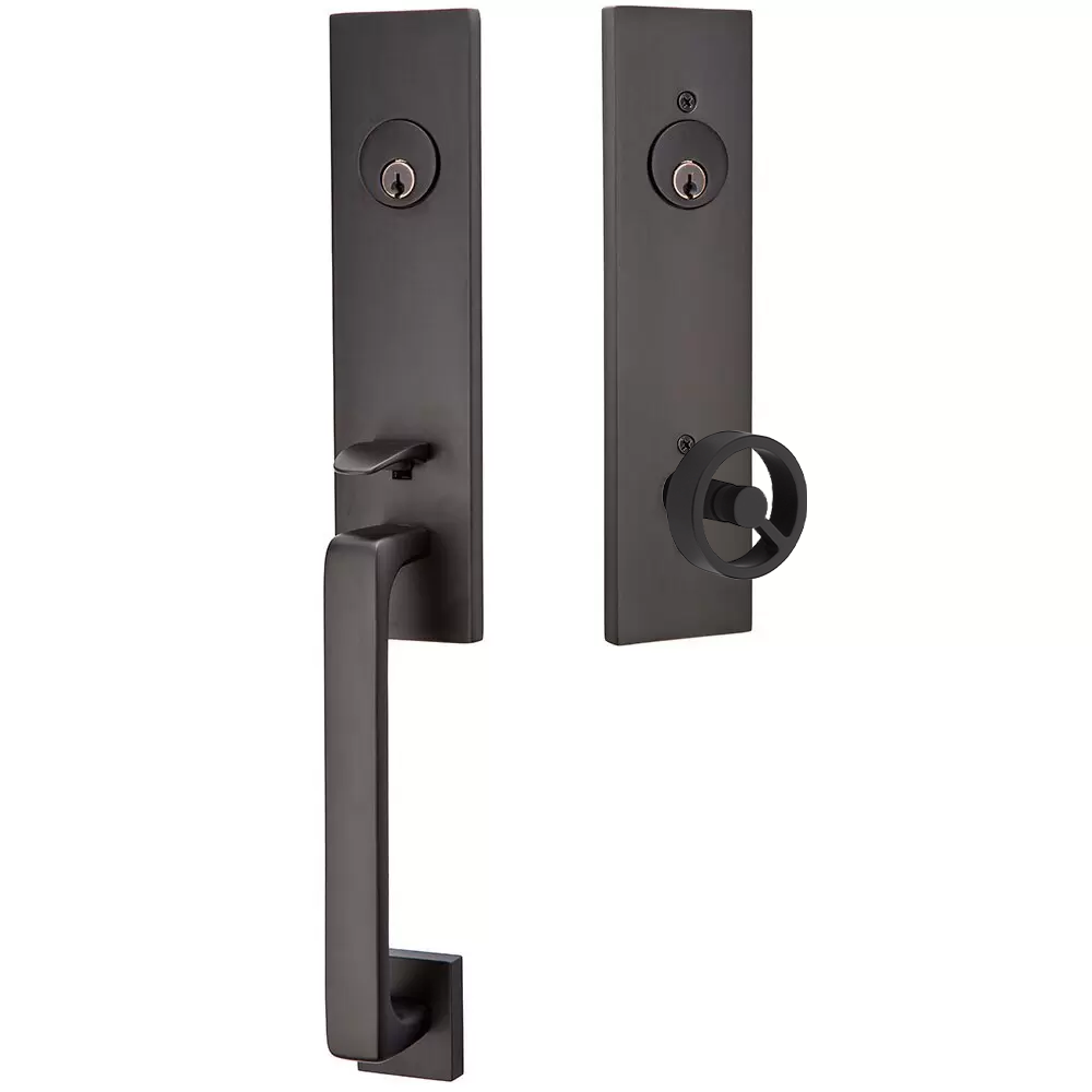 Emtek Davos Tubular Entryset Monolithic with Spoke Knob