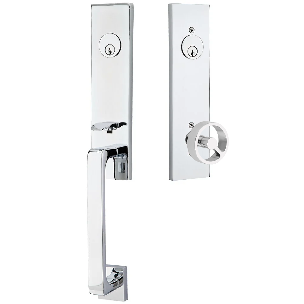 Emtek Davos Tubular Entryset Monolithic with Spoke Knob