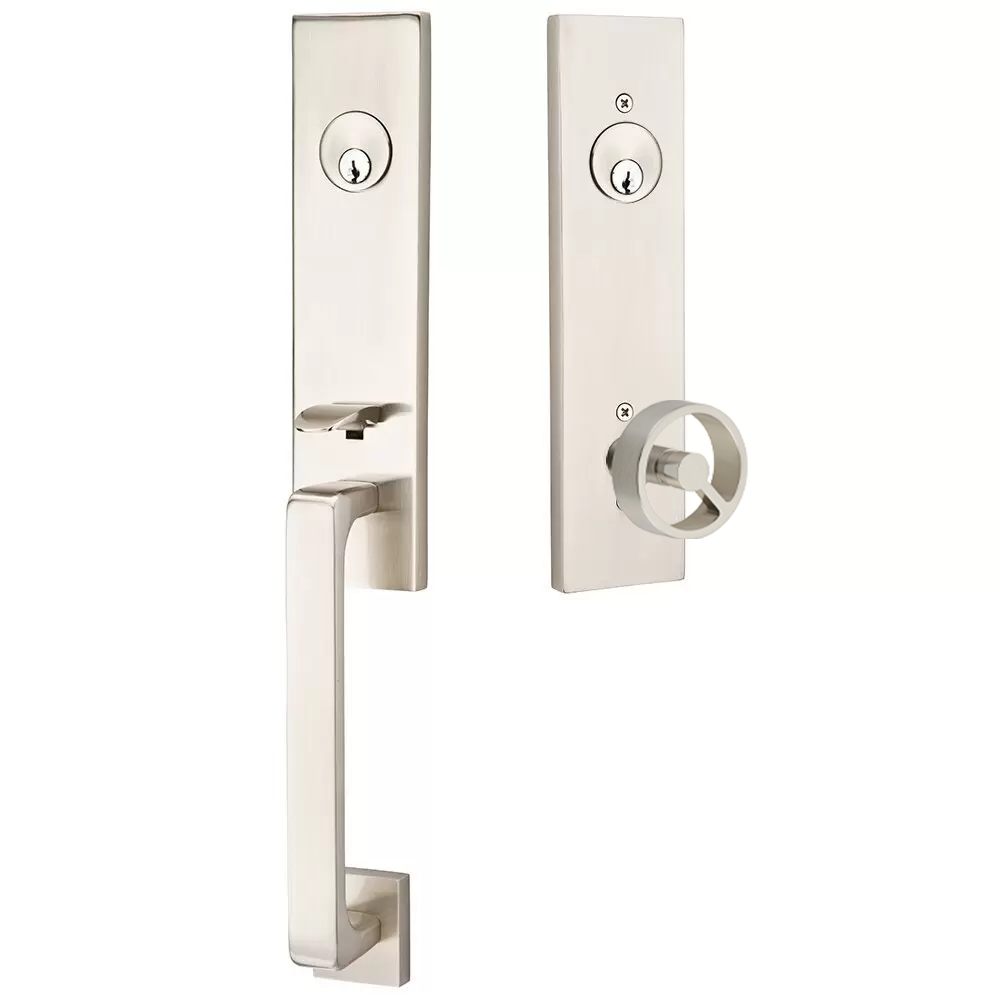 Emtek Davos Tubular Entryset Monolithic with Spoke Knob