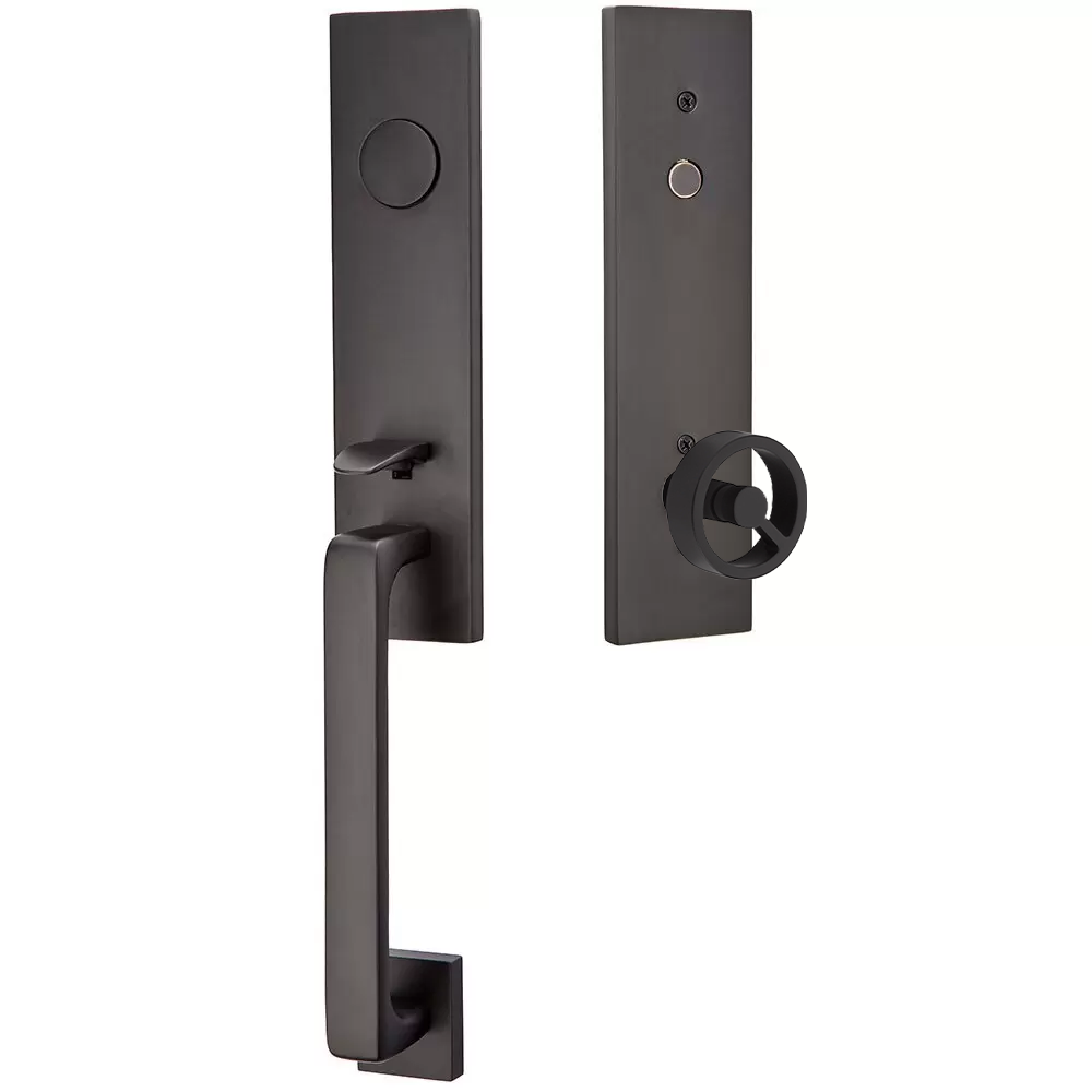 Emtek Davos Tubular Entryset Monolithic with Spoke Knob
