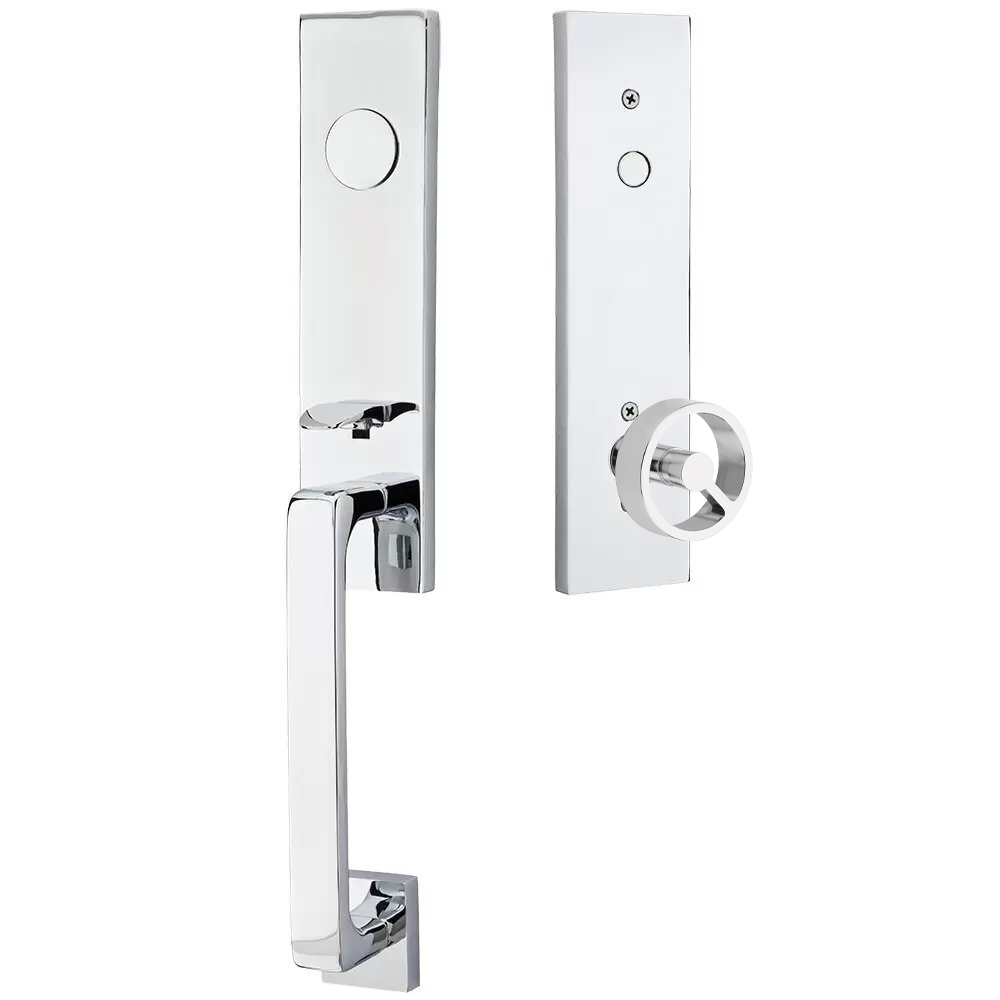 Emtek Davos Tubular Entryset Monolithic with Spoke Knob