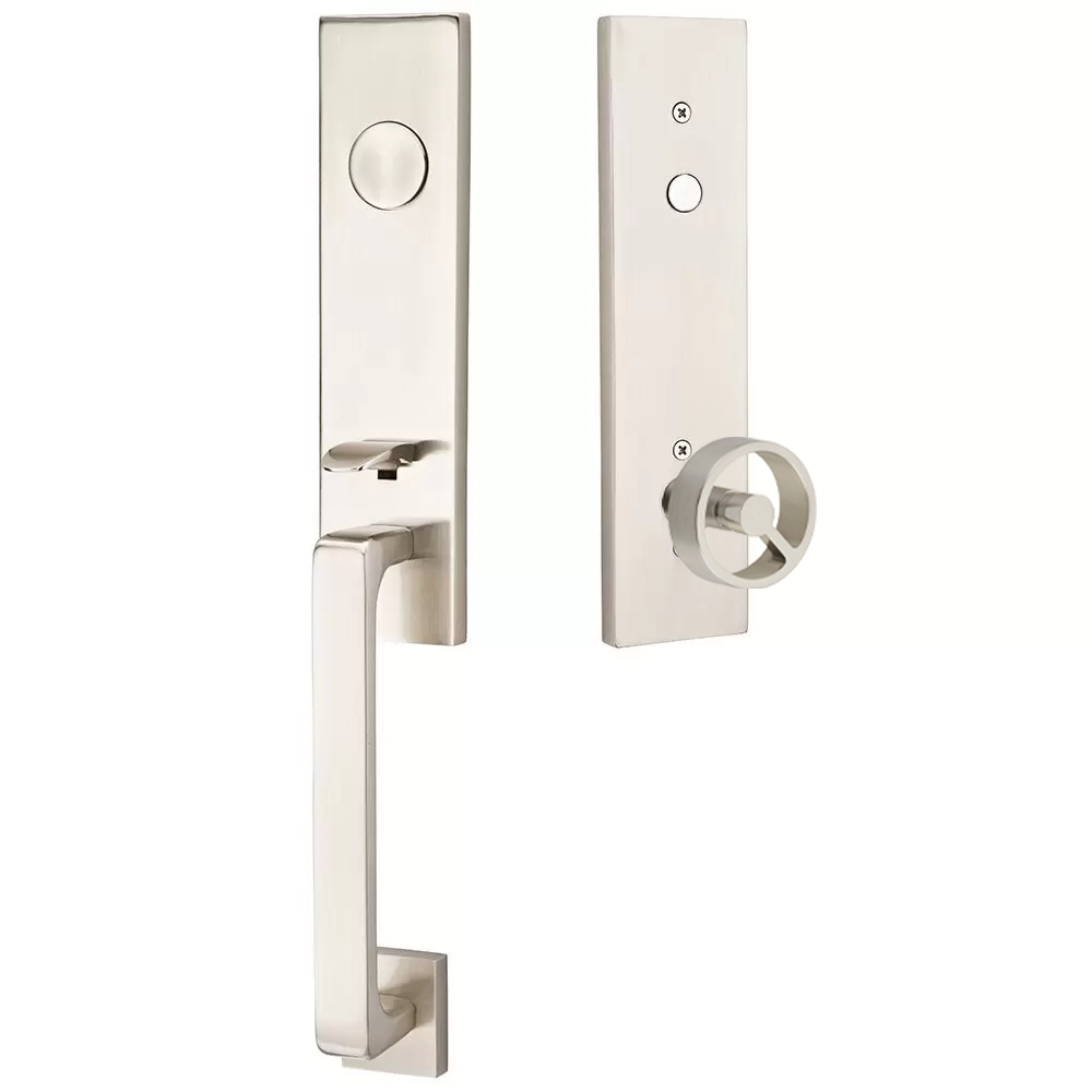 Emtek Davos Tubular Entryset Monolithic with Spoke Knob