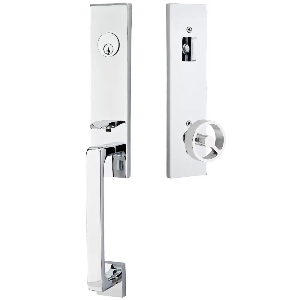 Emtek Davos Tubular Entryset Monolithic with Spoke Knob