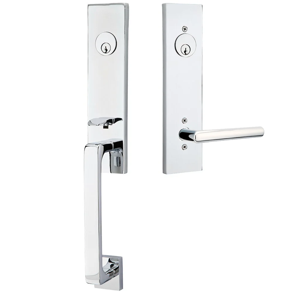 Emtek Davos Tubular Entryset Monolithic with Stuttgart Lever