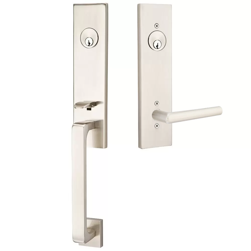 Emtek Davos Tubular Entryset Monolithic with Stuttgart Lever