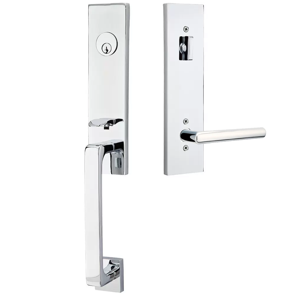 Emtek Davos Tubular Entryset Monolithic with Stuttgart Lever