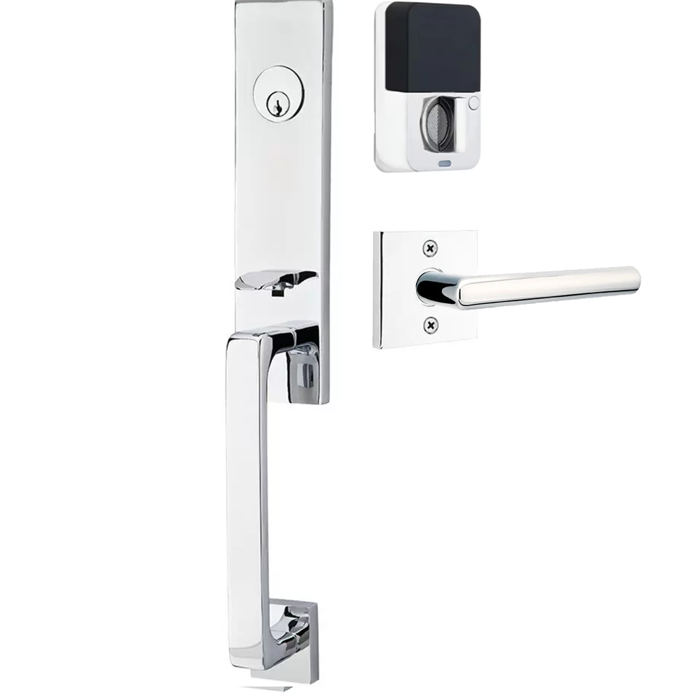 Emtek Davos Tubular Entryset Monolithic with Stuttgart Lever