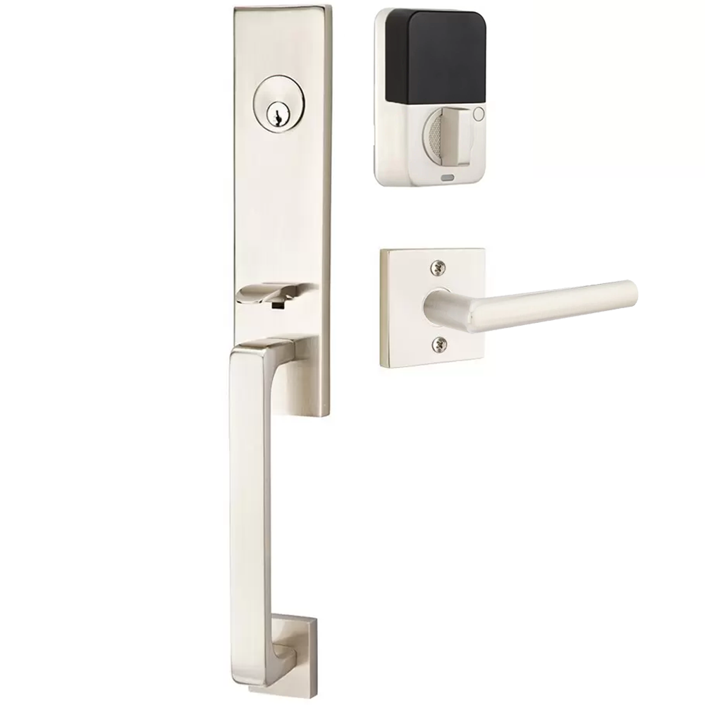 Emtek Davos Tubular Entryset Monolithic with Stuttgart Lever