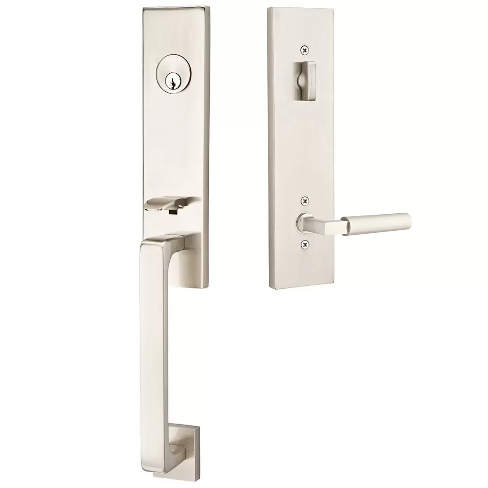 Emtek Davos Tubular Entryset Monolithic with Hercules Lever